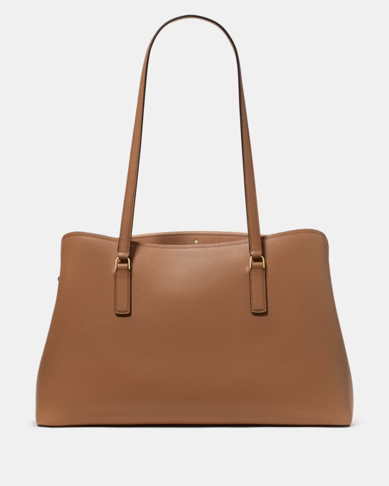 Minimalist Smooth Leather Large Work Shoulder Tote Bag