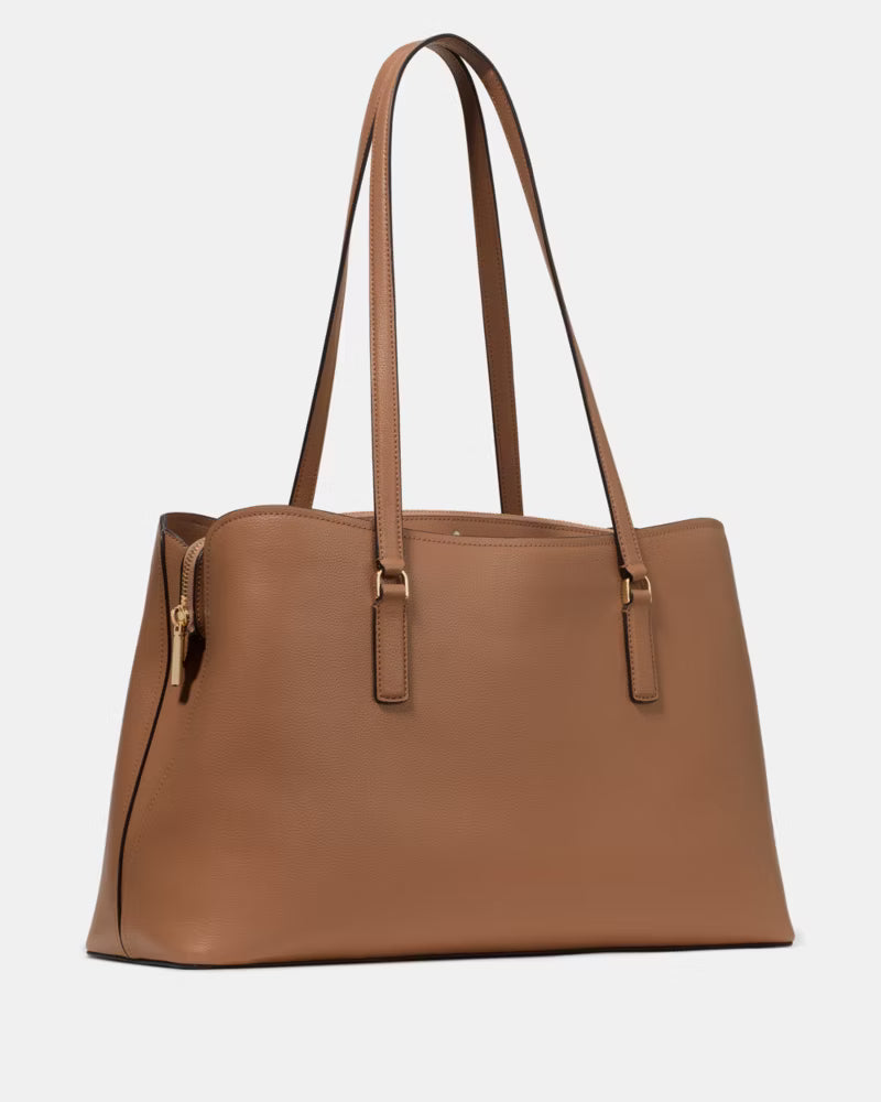 Minimalist Smooth Leather Large Work Shoulder Tote Bag