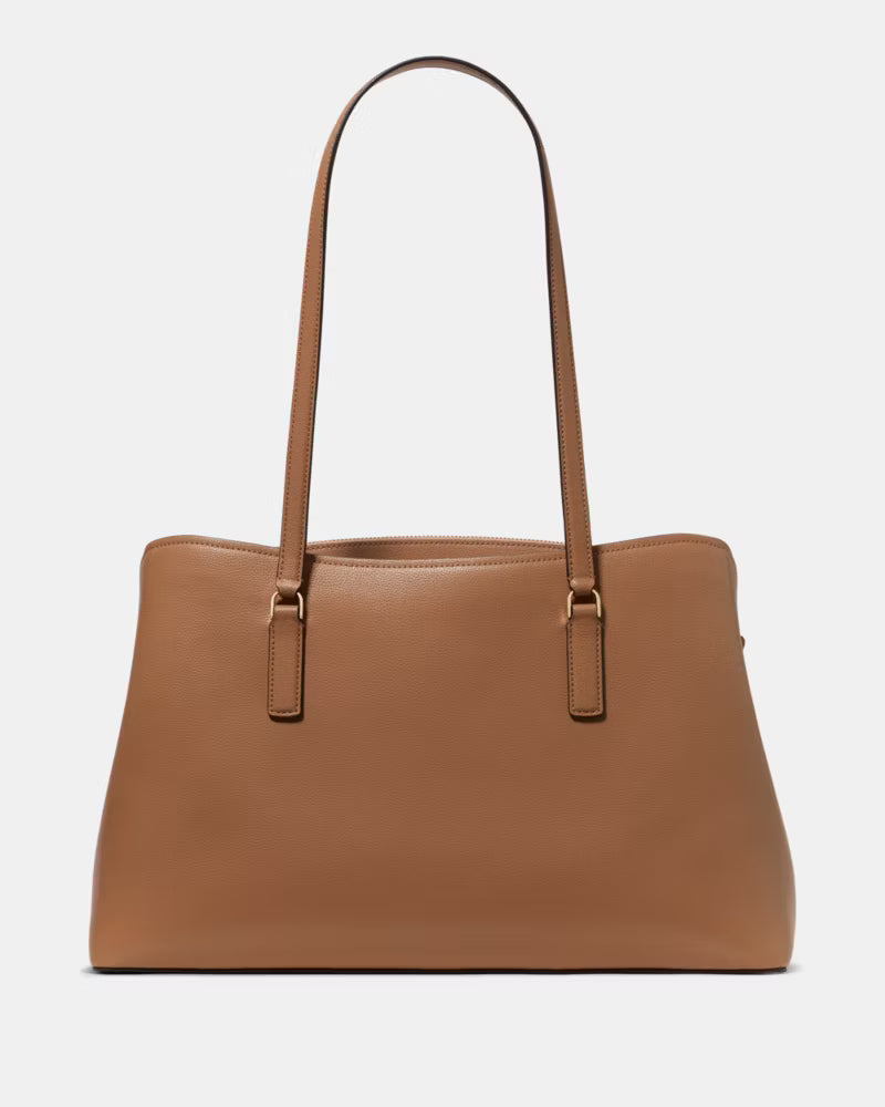 Minimalist Smooth Leather Large Work Shoulder Tote Bag